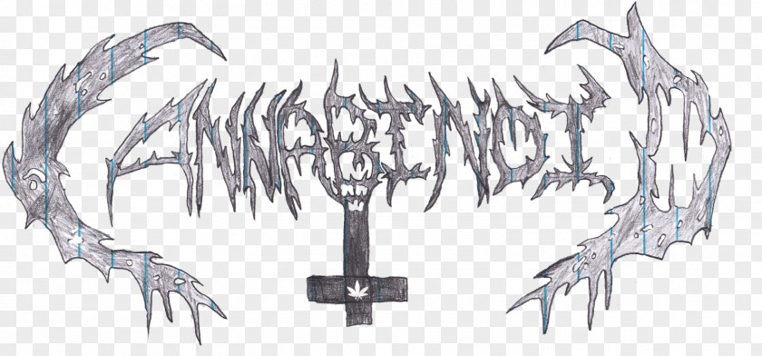 Death Metal Line Art Cartoon Sketch PNG