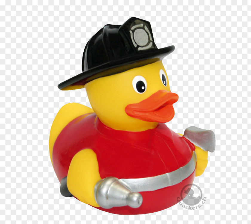 Duck Rubber Firefighter Toy PNG