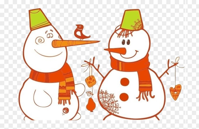 Snowman Cartoon Picture Material Drawing PNG