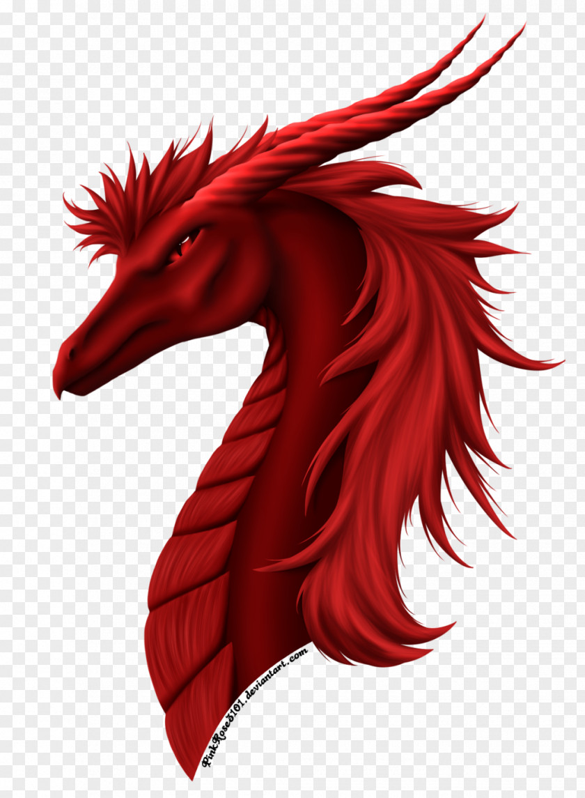 Tribal Dragon Animated Cartoon RED.M PNG