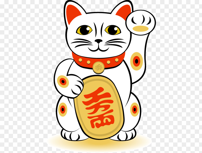 Vector Cute Cartoon Lucky Cat Business Maneki-neko Luck Clip Art PNG