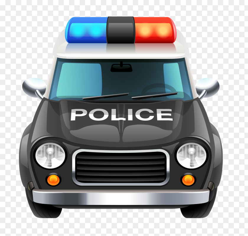 Hand-painted Police Car Illustration PNG