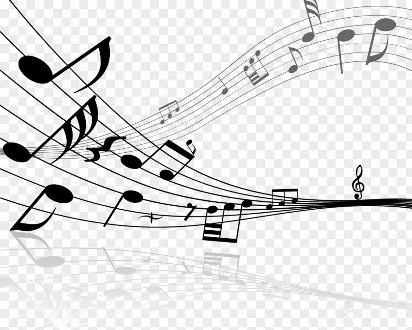 Musical Note Staff Illustration PNG