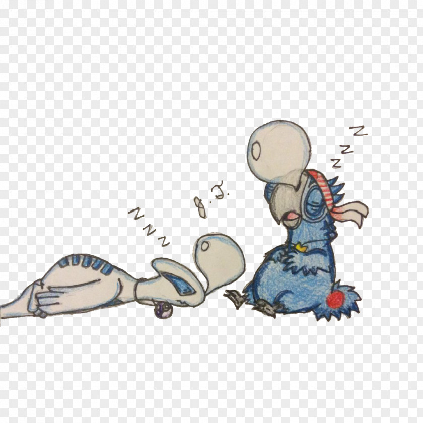 A Small Sleeping Parrot With Runny Nose Cartoon Illustration PNG