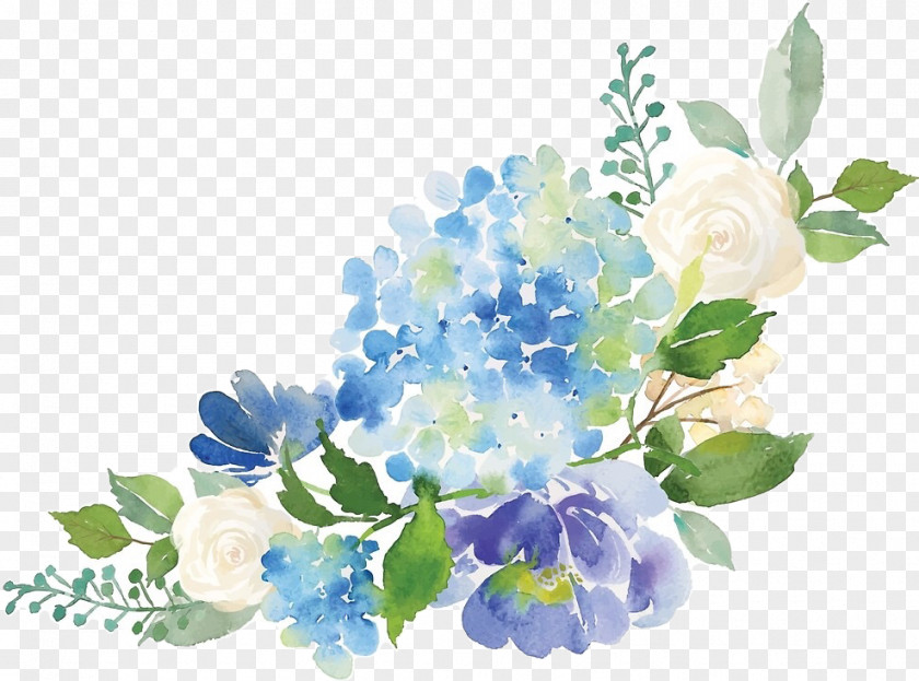 Flower Blue Plant Watercolor Paint Cut Flowers PNG