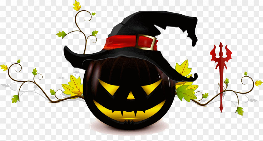 Halloween Title Witch Pumpkin Desktop Wallpaper PNG