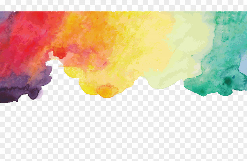 Hand Painted Transparent Watercolor Painting Mural PNG