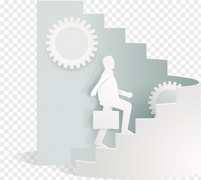 Vector Painted Stairs Label Gear Infographic PNG