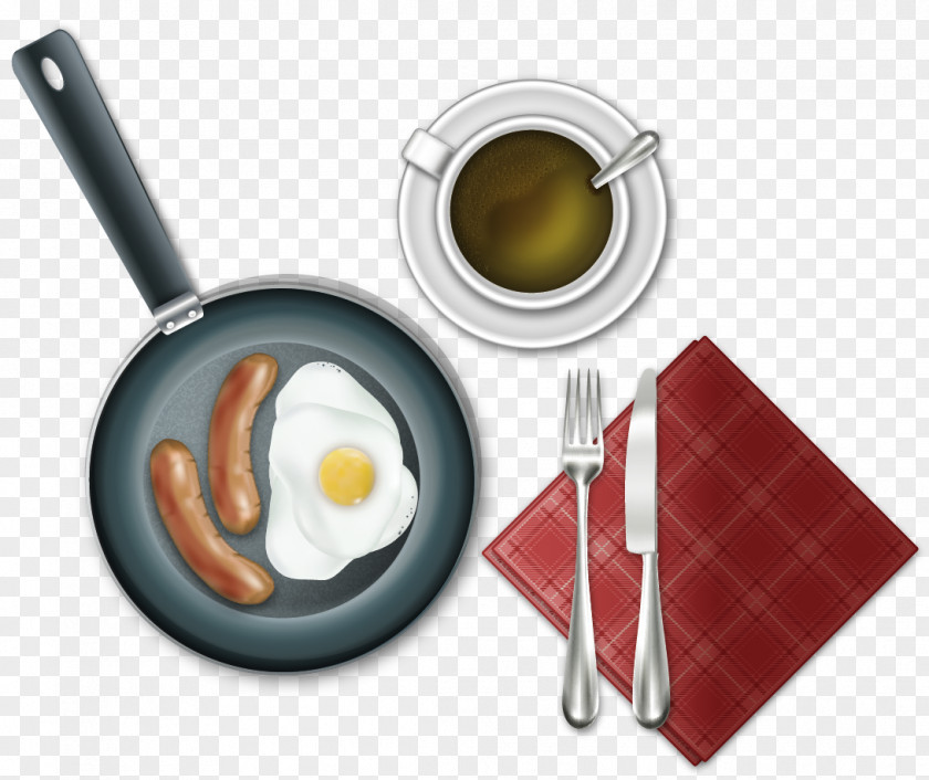 Breakfast Pictures Free Download Coffee Sausage Fried Egg European Cuisine PNG