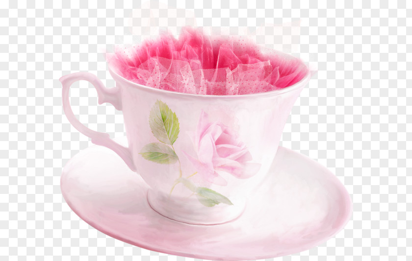 Pink Tea Cup Teacup Coffee PNG