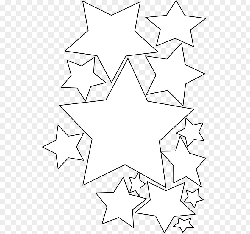 Stars Line Cliparts Christmas Card Coloring Book Greeting Clip Art PNG
