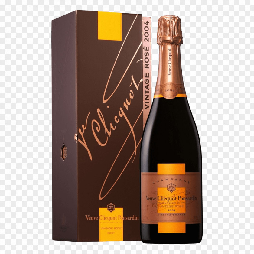 Champagne Rose Rosé Veuve Clicquot Wine Bottle PNG