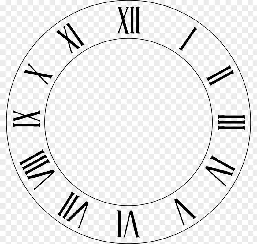 Clock Ring Face Roman Numerals Clip Art PNG