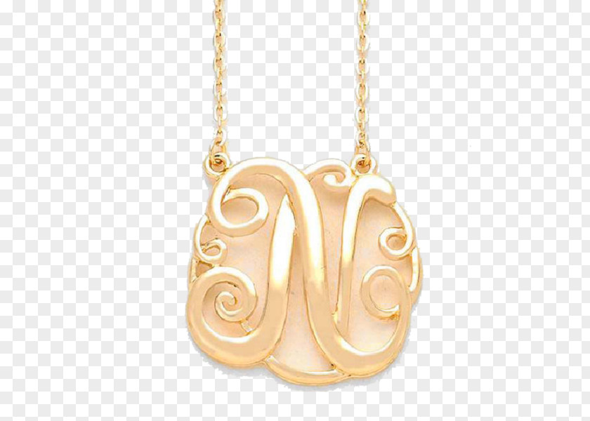 Monogram Circle Locket Necklace Charms & Pendants Gold PNG