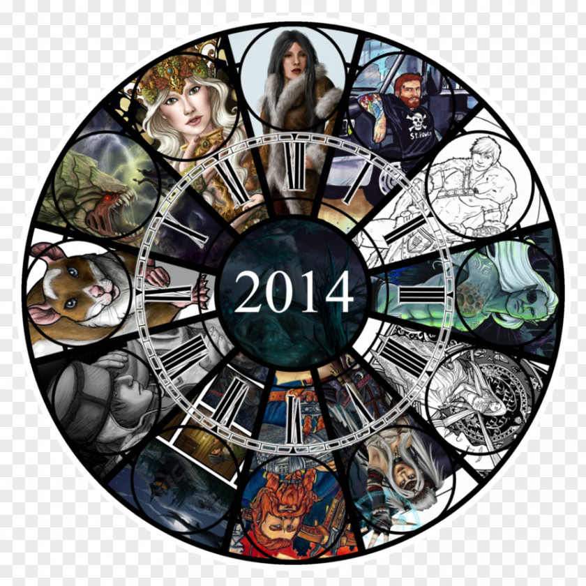 Goodbye 2014 Stained Glass New Year's Eve PNG