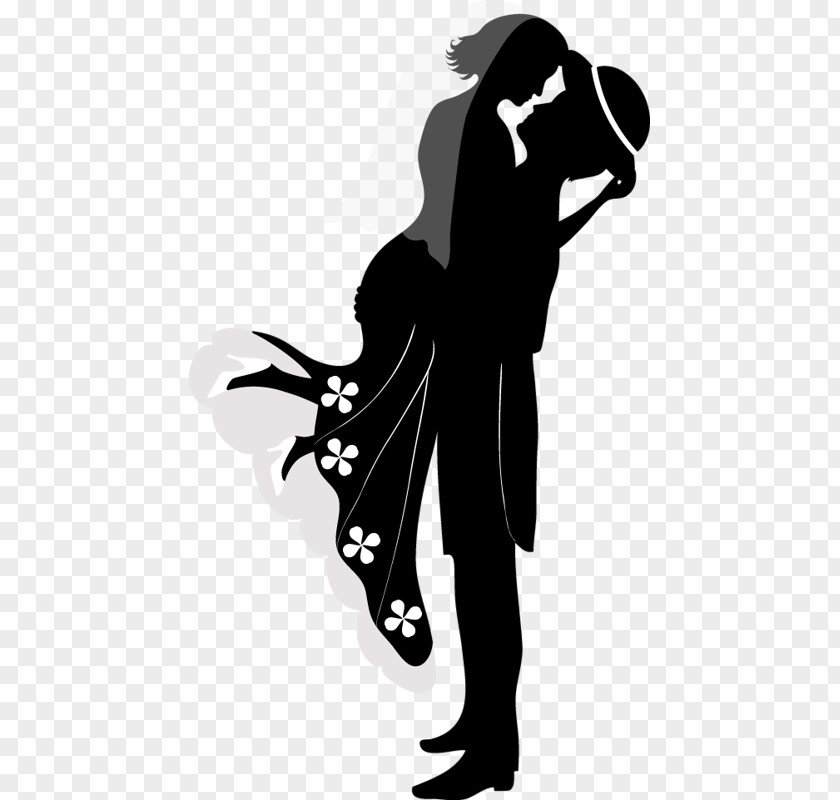 Silhouette Couple Drawing PNG