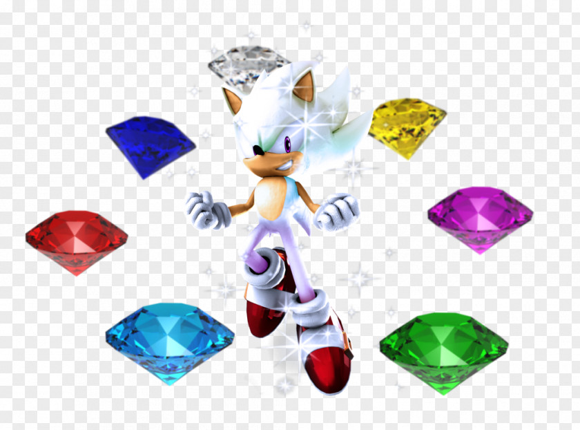 Sonic The Hedgehog Silver Chaos Emeralds PNG