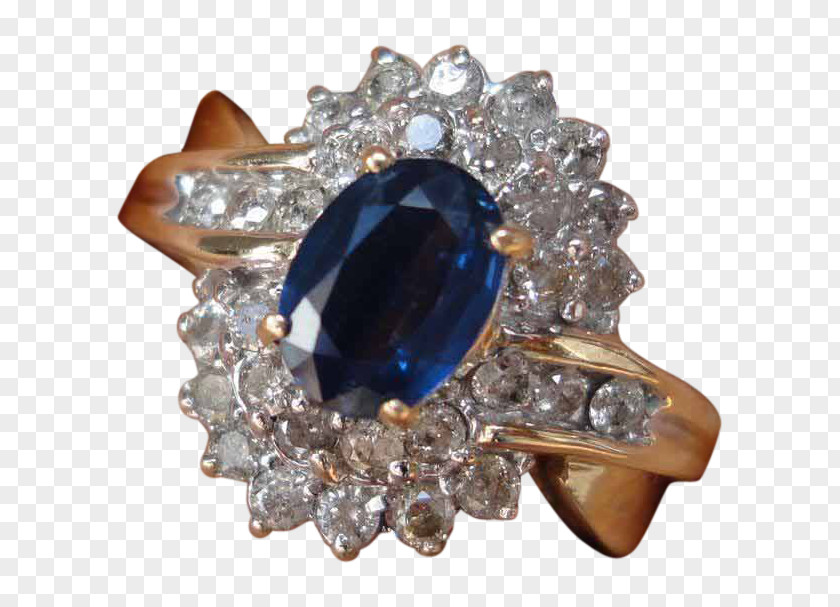 Sapphire Cobalt Blue Yellow Diamond PNG