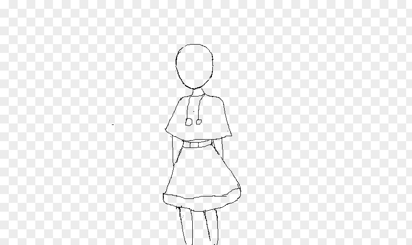 Sit Down Thumb Sleeve Dress Costume Sketch PNG