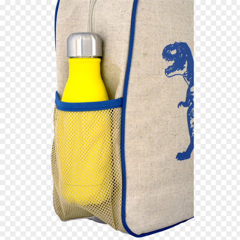Dinosaur Tyrannosaurus Glass Bottle Backpack Yellow PNG