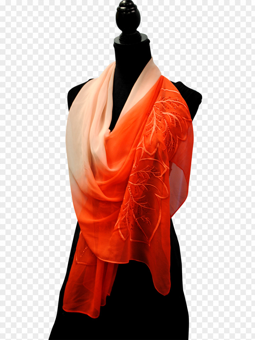 Red Scarf Silk Pashmina Blue PNG