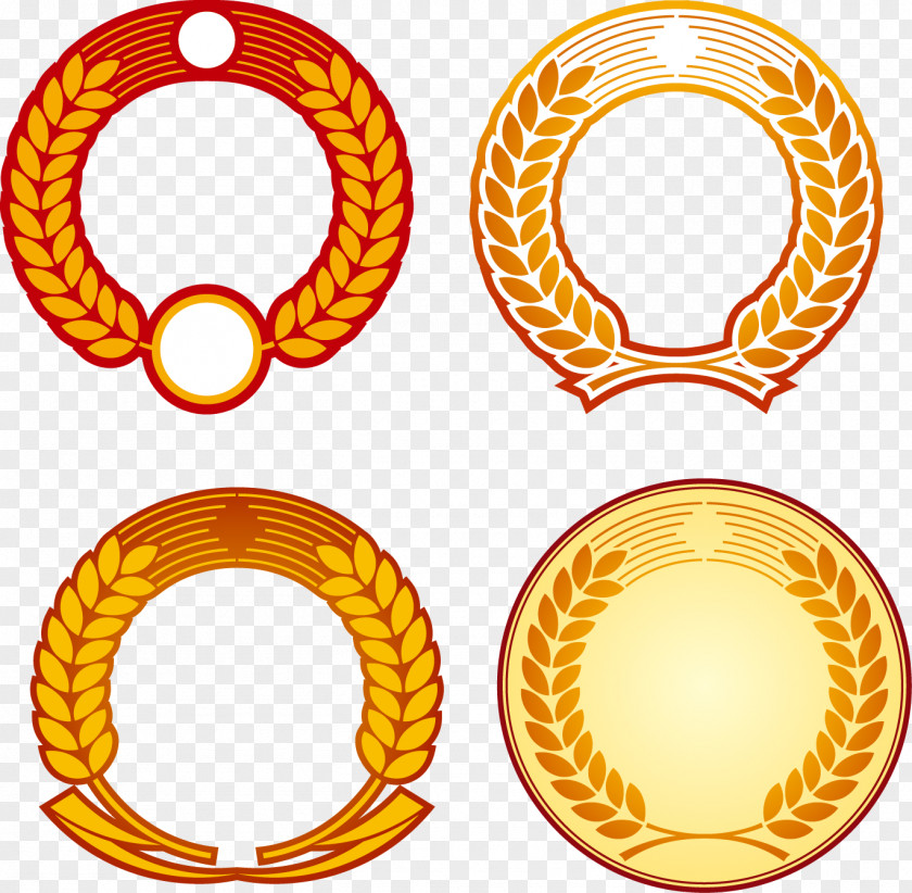 Vector Olive Branch Label Circle Clip Art PNG