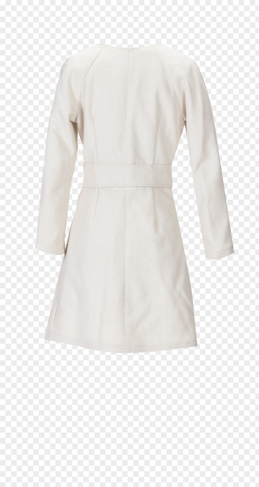 White Coat Trench Sleeve Dress Neck PNG