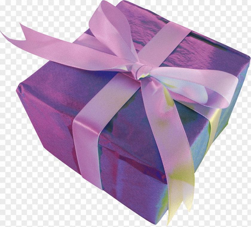 Present Gift Box Violet Lilac PNG