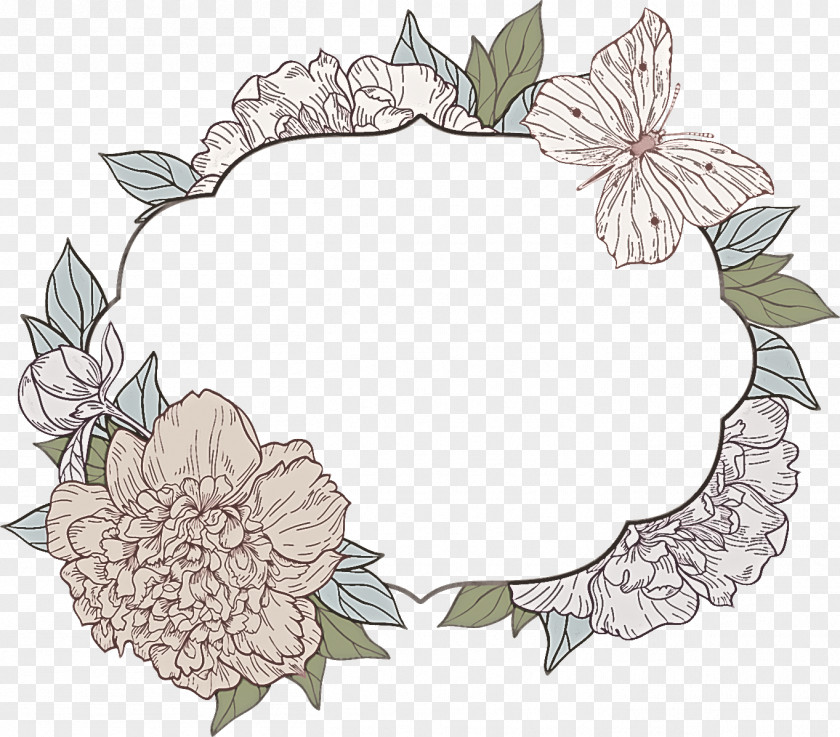 Flower Oval Frame Floral PNG