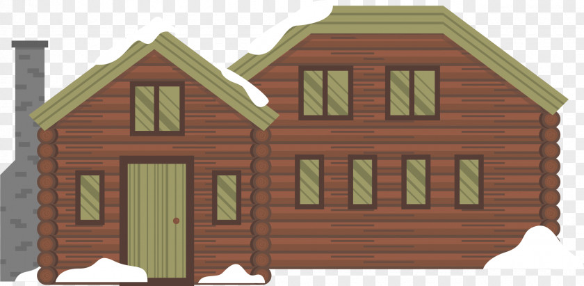 Forest Chalet In Winter Snow Euclidean Vector PNG