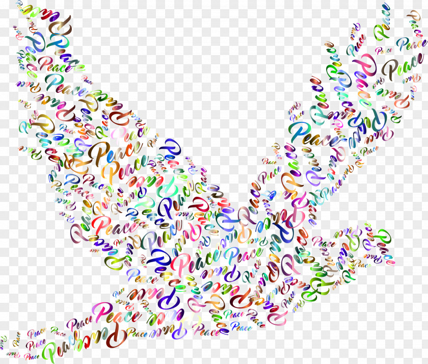 Typography Peace Doves As Symbols Clip Art PNG