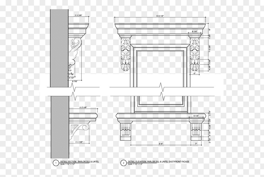 Design Technical Drawing Architecture Facade Paper PNG