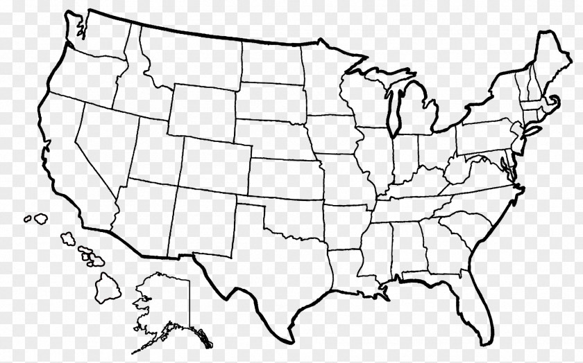 United States Blank Map Vector Clip Art PNG
