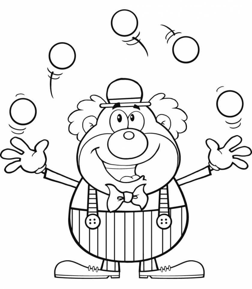 Juggling Clown Cartoon Black And White Royalty-free Drawing PNG