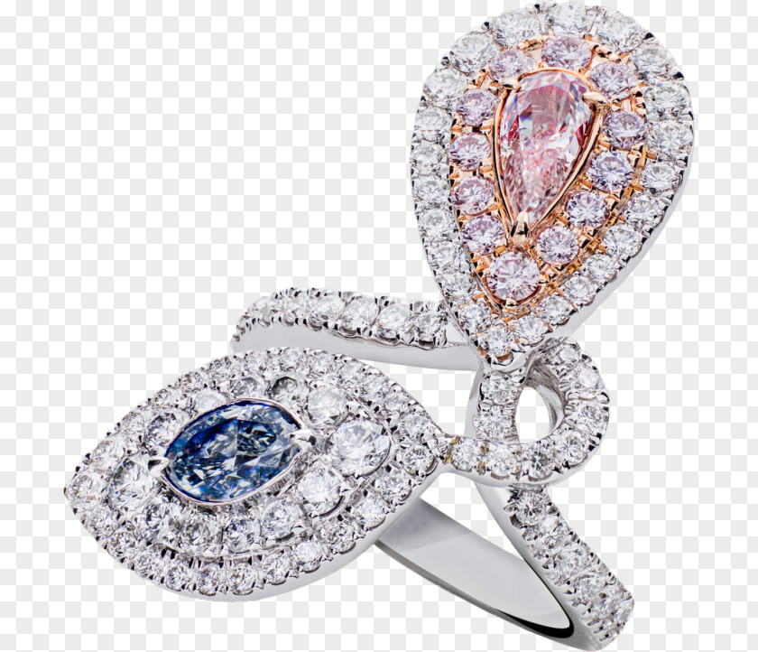 Pink Blue Jewellery Gemstone Ring Bling-bling Diamond PNG