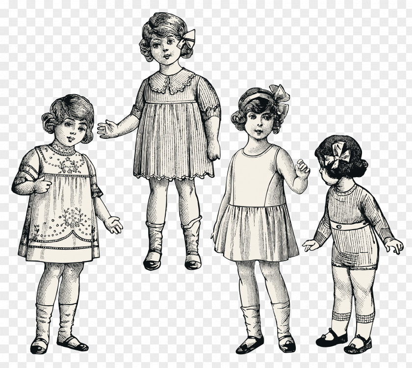 Creative Vector Illustration Retro Children In Europe And America Drawing Illustrator PNG