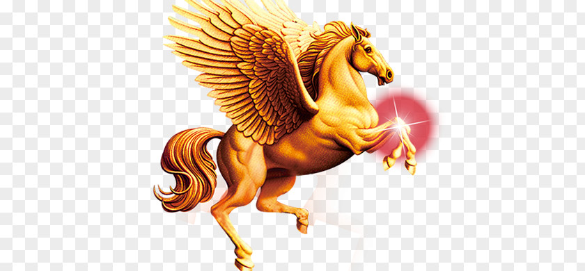 Pegasus Gold Horse Download PNG