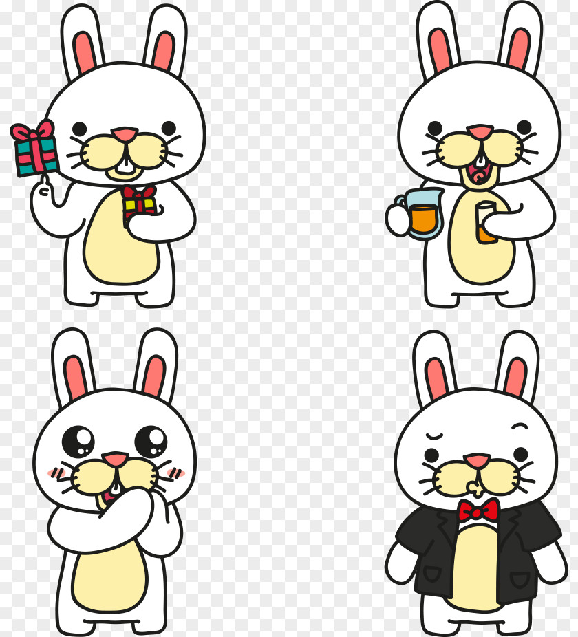 Vector Cute Bunny Rabbit Illustration PNG
