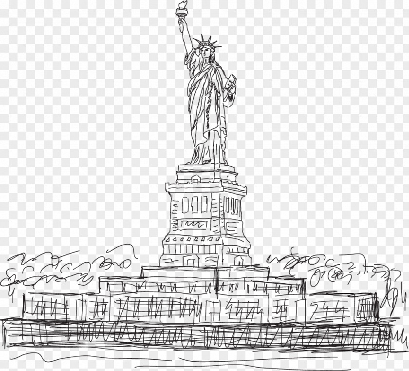 Vector Statue Of Liberty Artwork Drawing Stock Illustration Clip Art PNG