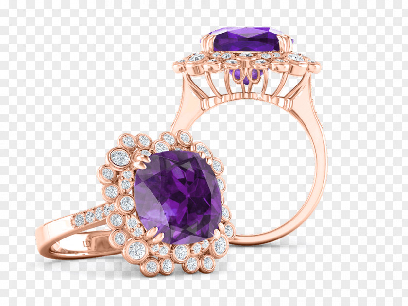 Ring LOUIE DANIELE Diamond Co. Amethyst Jewellery PNG