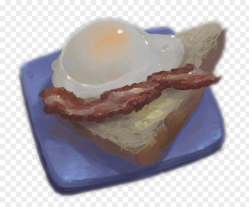Creative Hand-painted Egg And Toast Breakfast Sandwich Fried Scrambled Eggs PNG