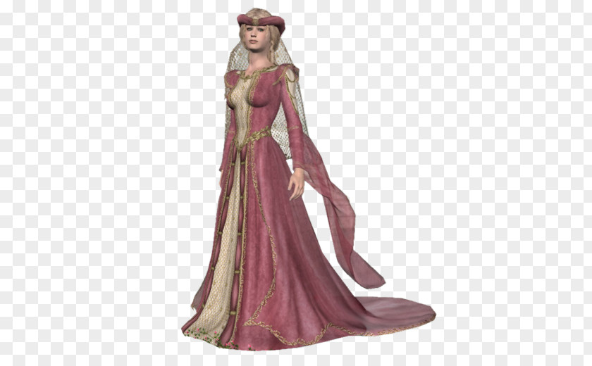 Middle Ages Gown Woman Information Bijou PNG