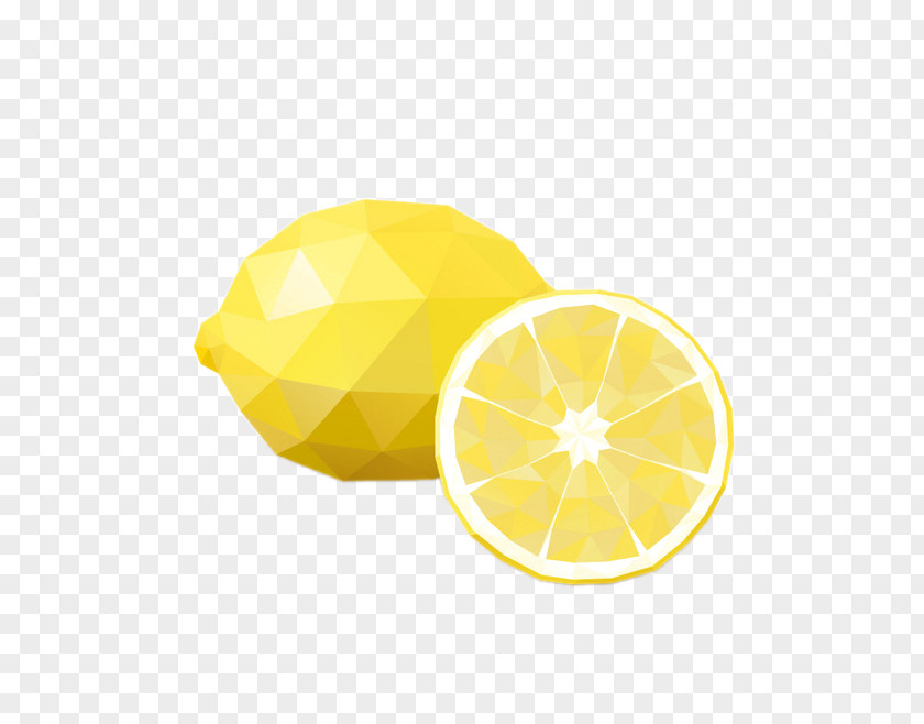 Hand-painted Lemon Yellow Auglis Geometry Illustration PNG
