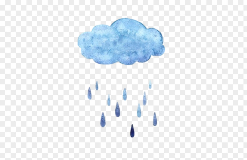 Watercolor Cloud Blue Color PNG