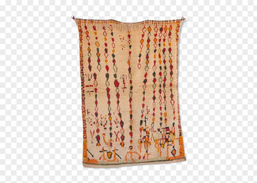 Midcentury Azilal Curtain Orange Wool Carpet PNG