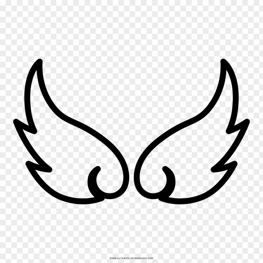 Angel Wings Drawing Coloring Book Black And White Page Clip Art PNG