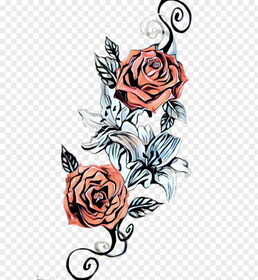 Cut Flowers Rose Order Black Drawing PNG