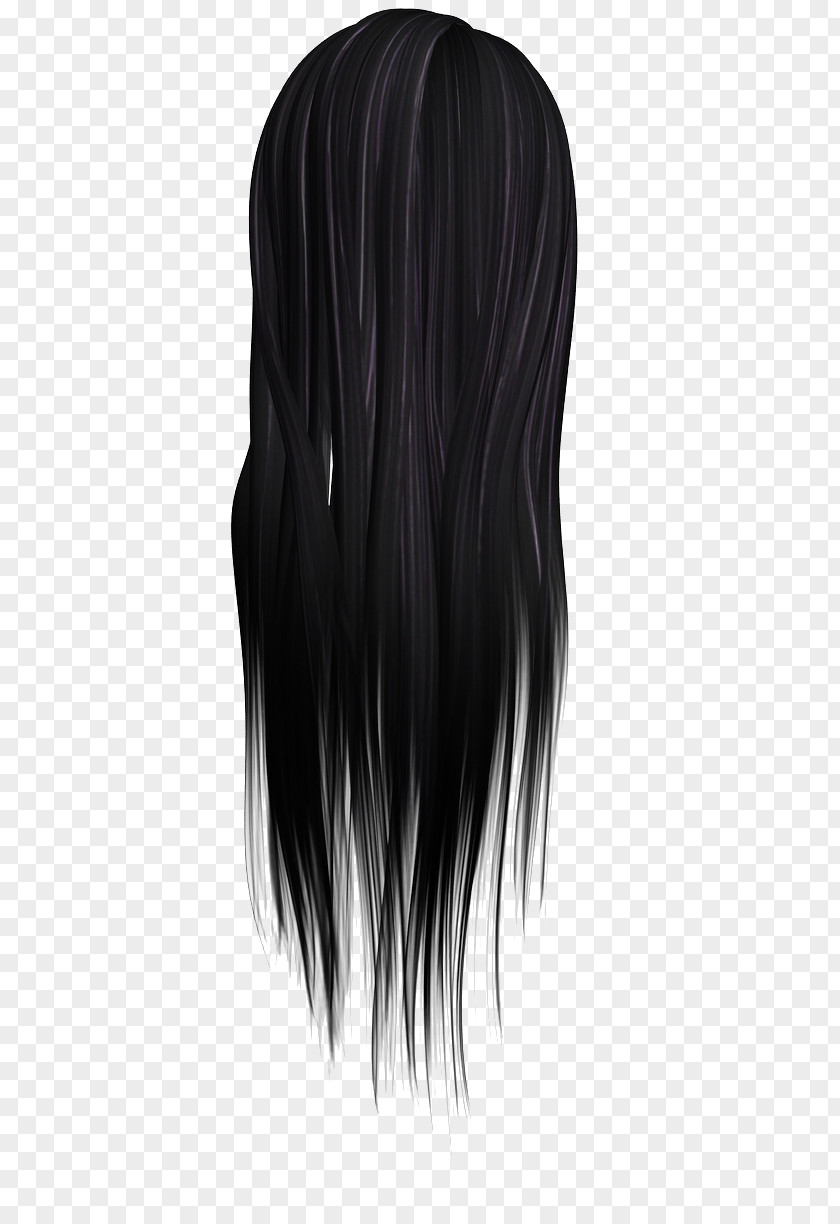 Hair Wig Black Coloring PNG