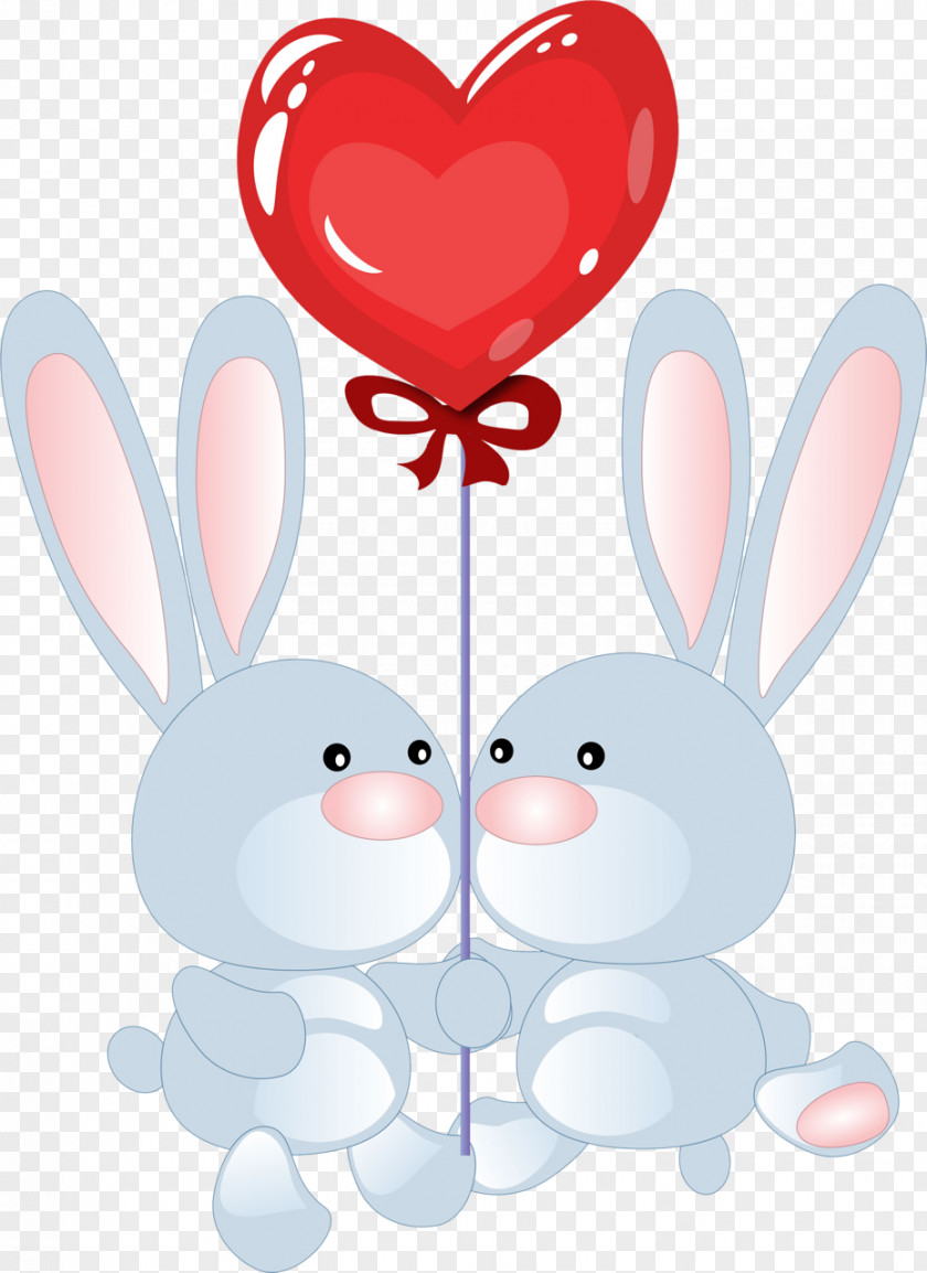 Rabbit Valentine's Day Clip Art Illustration Drawing PNG