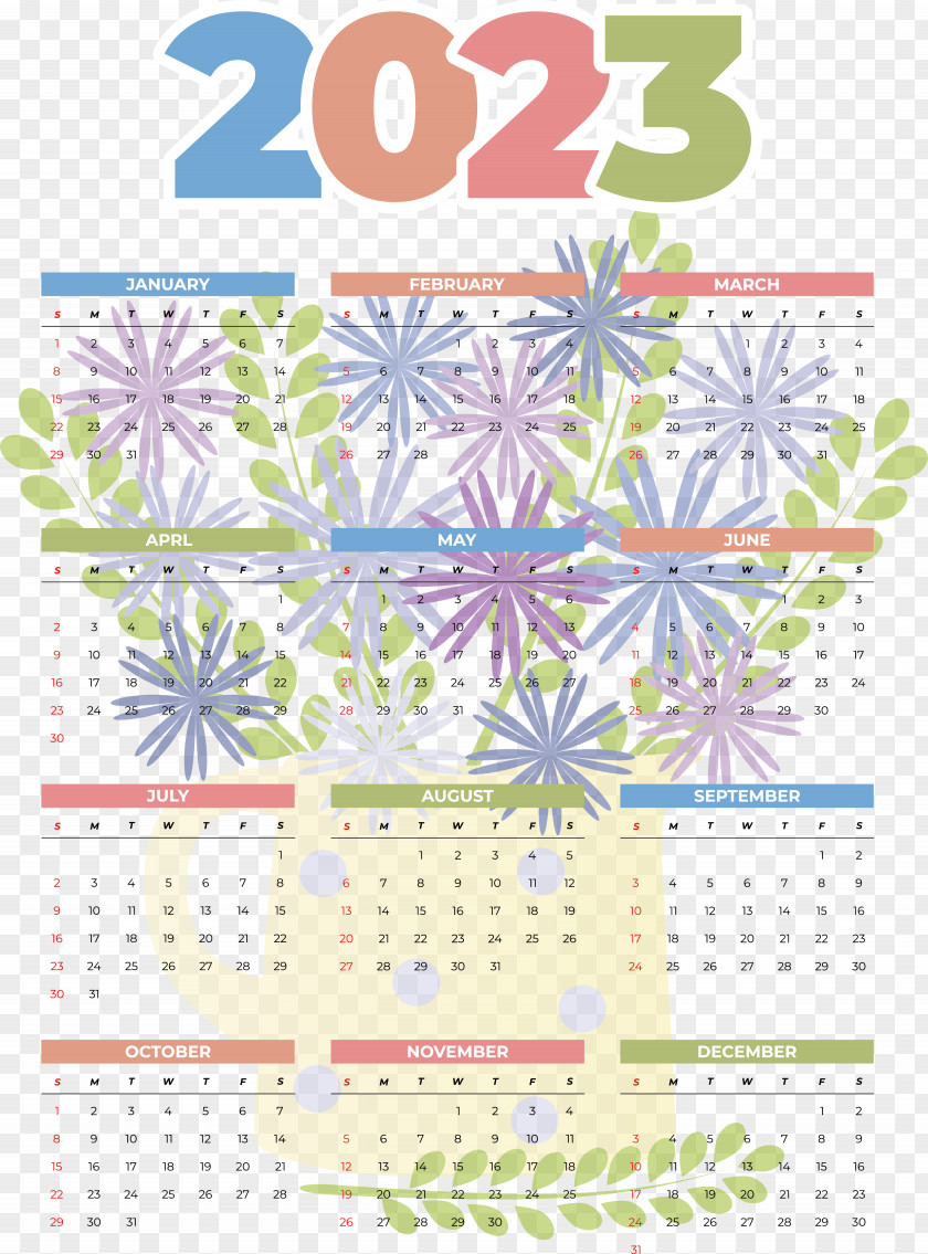 Calendar Line Font Pattern Flower PNG